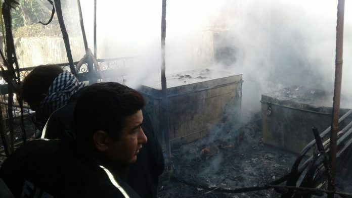 Fire caught in shops in indira market